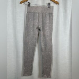 Ribbed high waisted small  Leggings Cozycore stretchy sandstone Mauve